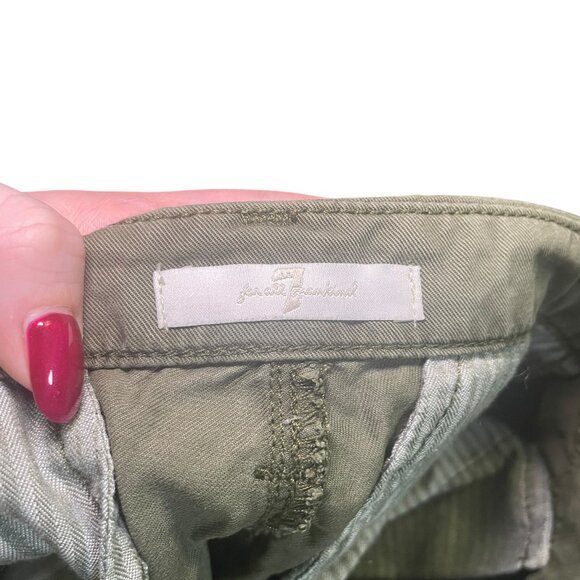 7 For All Mankind Olive Green Zipper Capri Pants - Picture 2 of 8